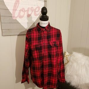Red and Black Button Down Flannel